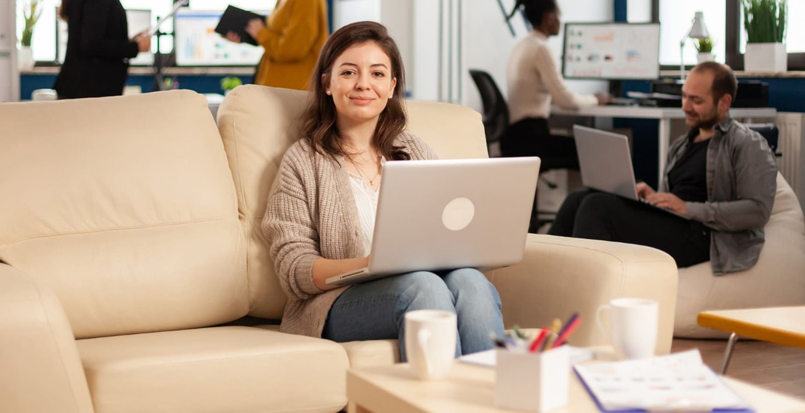 A consultation session as CreatorLayer develops a client's growth strategy in a modern workspace